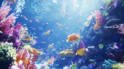 Obraz premium Hologram fish. Holographic projection fish. Flickering energy flux of particles. Scientific design water world.