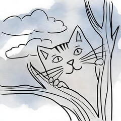 cat on the tree
