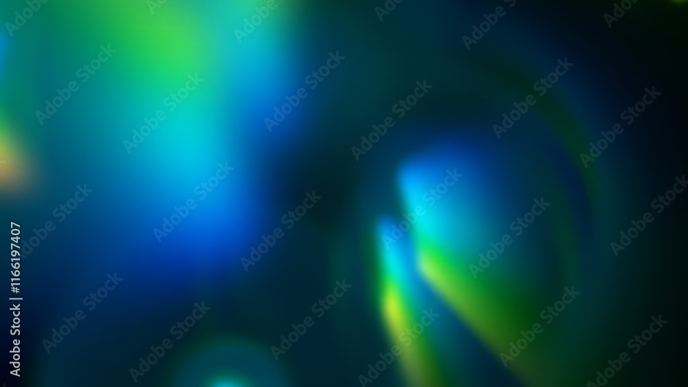 Aufkleber soft green-blue light overlay: soft blends of green and blue light create a calming and ethereal ove