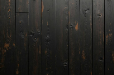 Obraz premium Rich, old, dark ebony wood planks with a smooth, matte finish and faint black and brown streaks, wood material texture