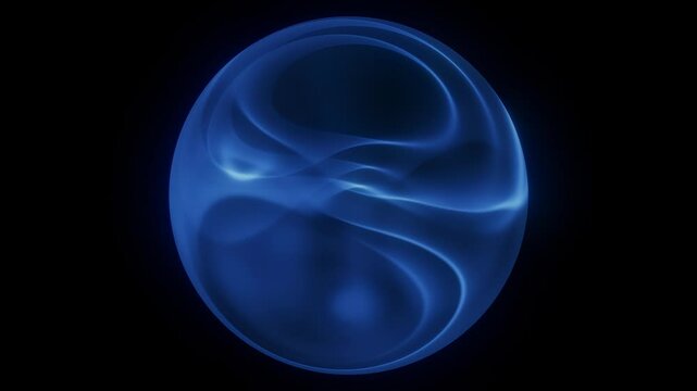 Subtle Inner Swirl Orb Loop: A blue orb with a subtle inner swirl and gentle pulsing effect, seamlessly looping for motion graphics.
 3D render