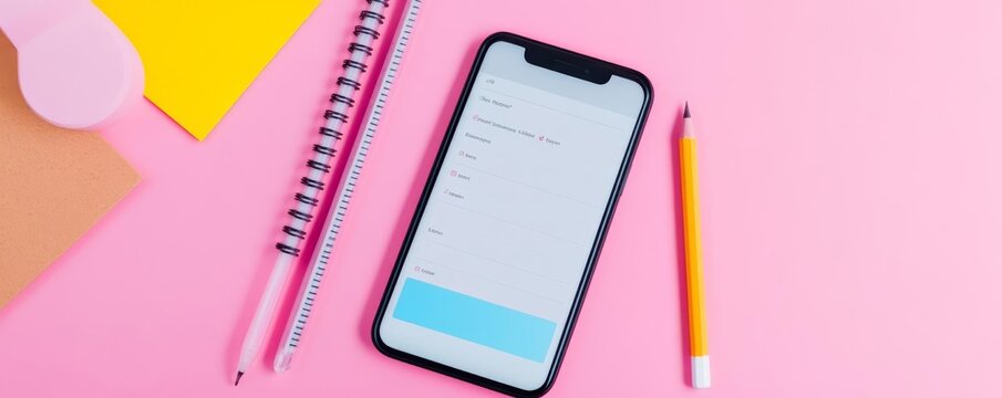 Smartphone interface with project updates and customizable alerts, remote work app, real-time and efficient