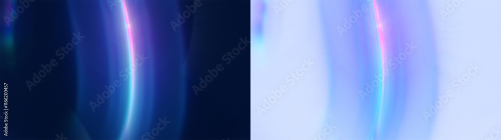 Poster curved light prism overlay: abstract background with curved light lines and a subtle prism effect. u