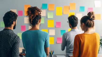 Virtual brainstorming app with collaborative sticky notes and real-time edits, team innovation tool, interactive and creative