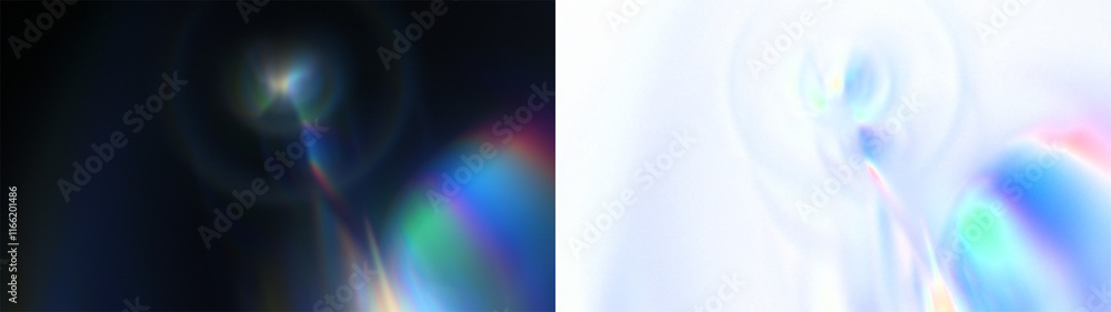 Poster luminous core prism overlay: abstract background with a luminous light core and a subtle prism effec