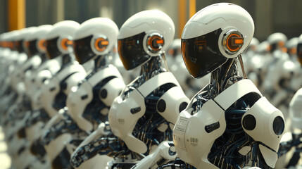 Fototapeta premium Genetic engineering isometric landing page, robotics arms manipulators changing dna structure in laboratory, futuristic biotechnologies and genom modification concept, 3d vector line art web banner