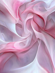 Obraz premium Delicate pink and white fabric swirling gracefully in soft light