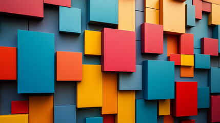 Fototapeta premium Abstract template vertical banner with color squares