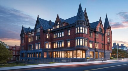 Obraz premium Historic Building with Intricate Details and Soft Light