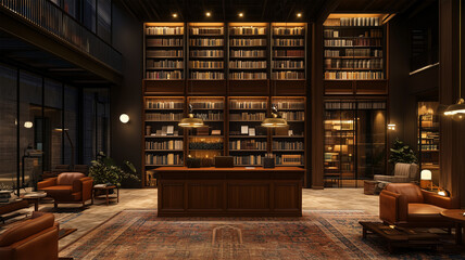 レトロな暖かさ漂うヴィンテージホテルの書斎風ルーム