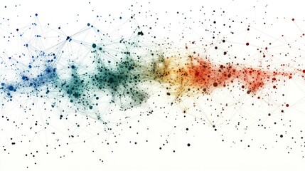 Obraz premium Abstract representation of a colorful data visualization with interconnected nodes.