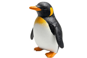 Fototapeta premium Realistic replica of a penguin toy showcasing its vibrant colors and textures