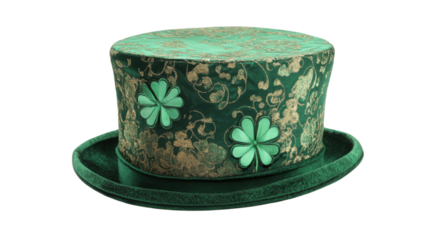 Green St. Patrick's Day top hat transparent background
