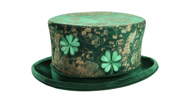 Green St. Patrick's Day top hat transparent background