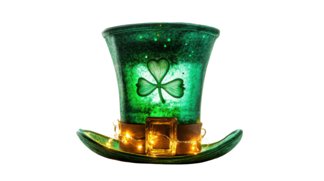 Green St. Patrick's Day top hat transparent background