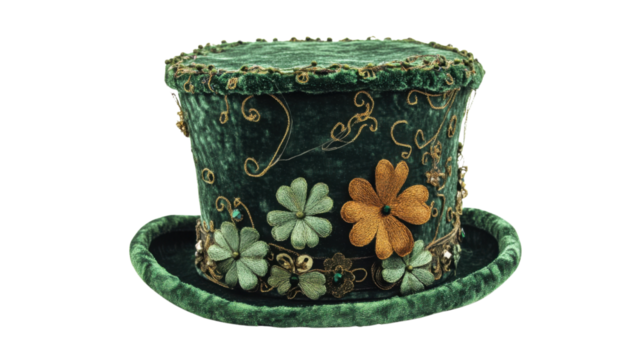 Green St. Patrick's Day top hat transparent background