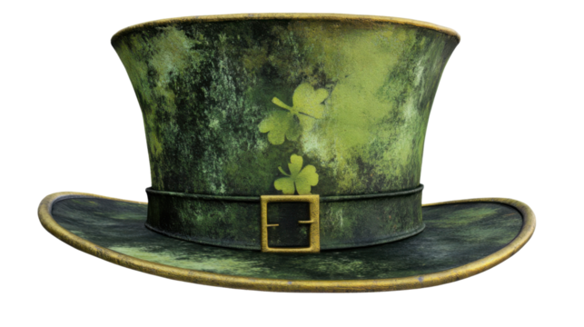 Green St. Patrick's Day top hat transparent background