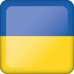 Icon representing a square button with the flag of Ukraine. Ideal for catalogs of institutional materials and geography