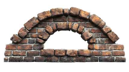 A brick archway with a window in the middle