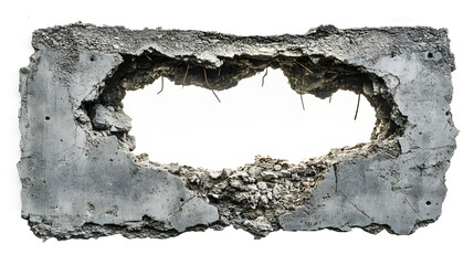 A large hole in a concrete wall
