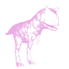 3d rendered glowing hologram of dinosaur isolated on transparent background