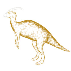 3d rendered glowing hologram of dinosaur isolated on transparent background