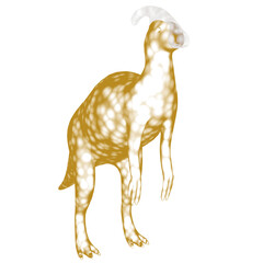 3d rendered glowing hologram of dinosaur isolated on transparent background