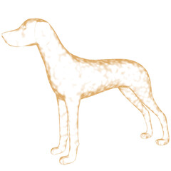 3d rendered glowing hologram of a dog isolated on transparent background