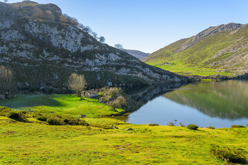 Fototapeta premium Lagos de Covadonga en Invierno