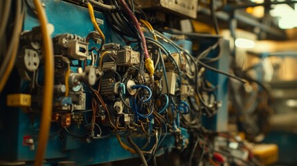 Close-Up of Modular Wiring in Industrial Setup