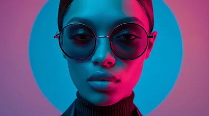 Fashion Editorial Portrait: Cyan and Magenta Lighting © Mitchell