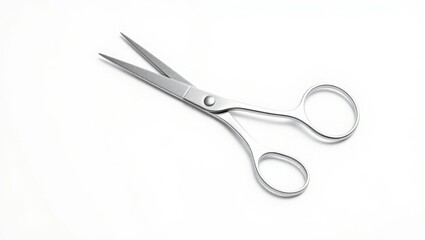 Obraz premium Silver metal scissors isolated on white background
