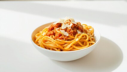 Delicious Spaghetti Pasta with Tomato Sauce and Cheese