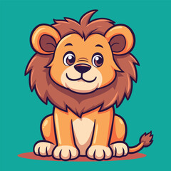 Fototapeta premium Logo vector adorable lion 
