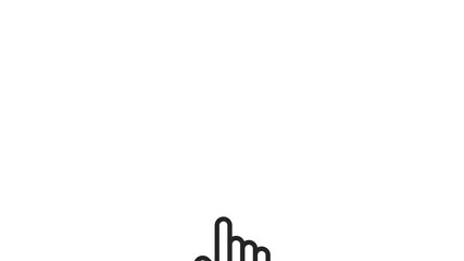 Finger touch gesture animation on white transparent background Hand clicking icon. pointer finger click. - Powered by Adobe