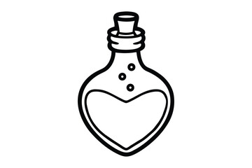 Love potion bottle line art vector.eps