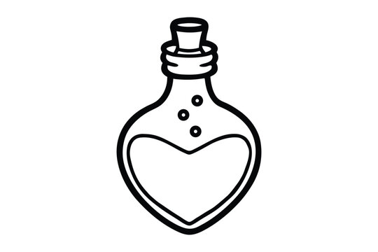 recommend clip art: Love potion bottle line art vector.eps
