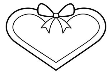 Heart-shaped gift tag  line art vector.eps