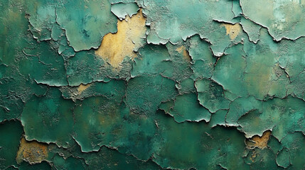 peeling paint on a wall, peeling paint on a wall, green
