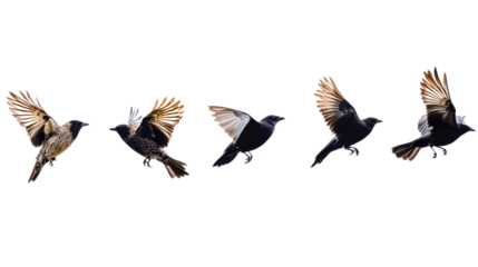 Flock of birds transparent background