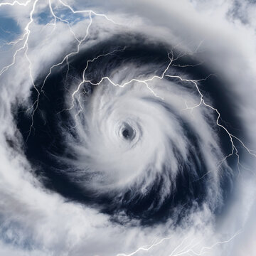 hurricane and clouds illustration high wind swirls storm