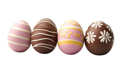 Obraz premium Chocolate Easter eggs transparent background