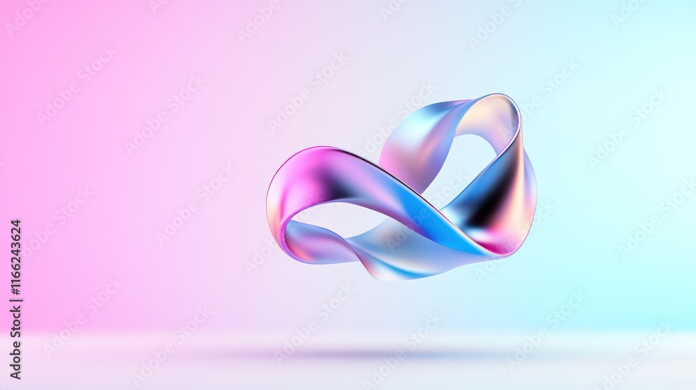 Poster abstract ribbon design with gradient colors on a soft background.