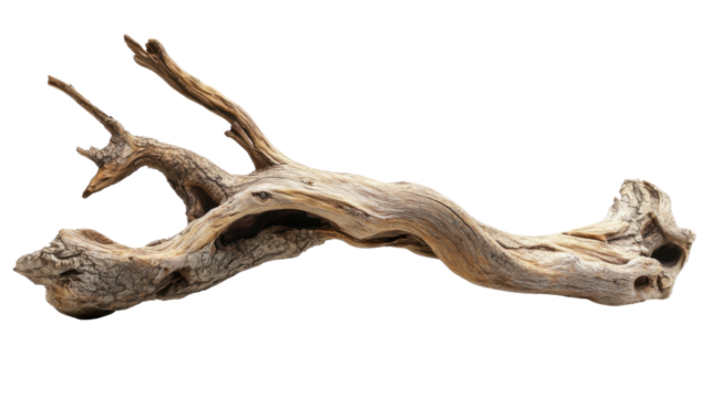 Old tree branch transparent background