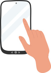 Finger Tapping On Smartphone