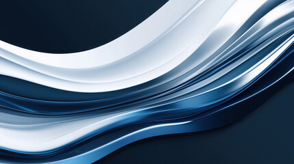 Abstract 3D Flowing Liquid-Like Wave Textures in Blue, Silver, and White Gradient background wallpaper