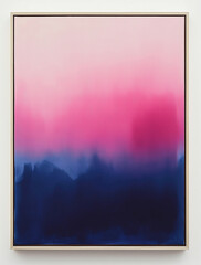 Abstract gradient painting in pink and blue with modern minimalist aesthetics