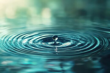 serene aqua ripples crystalline water surface ethereal natural lighting mint reflections