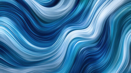 Abstract 3D Flowing Liquid-Like Wave Textures in Blue, Silver, and White Gradient background wallpaper