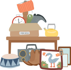 Garage Sale Flea Market Illustration